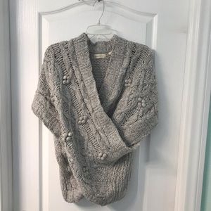 Sleeping On Snow Wrap Knit Short Sleeve Sweater